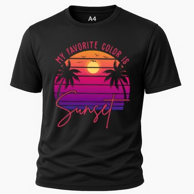 My Favorite Color Is Sunset Summer Retro Performance Shirt