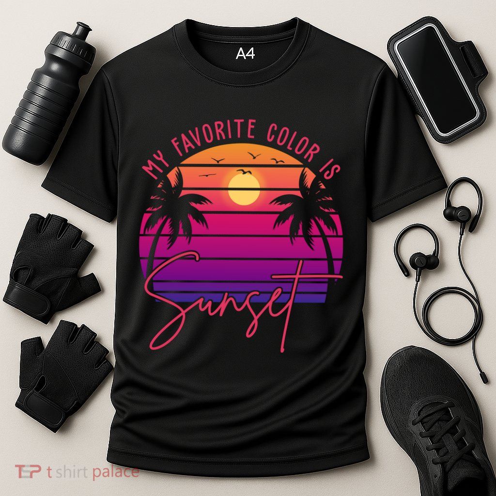 My Favorite Color Is Sunset Summer Retro Performance Shirt