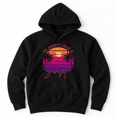 My Favorite Color Is Sunset Summer Retro Hoodie
