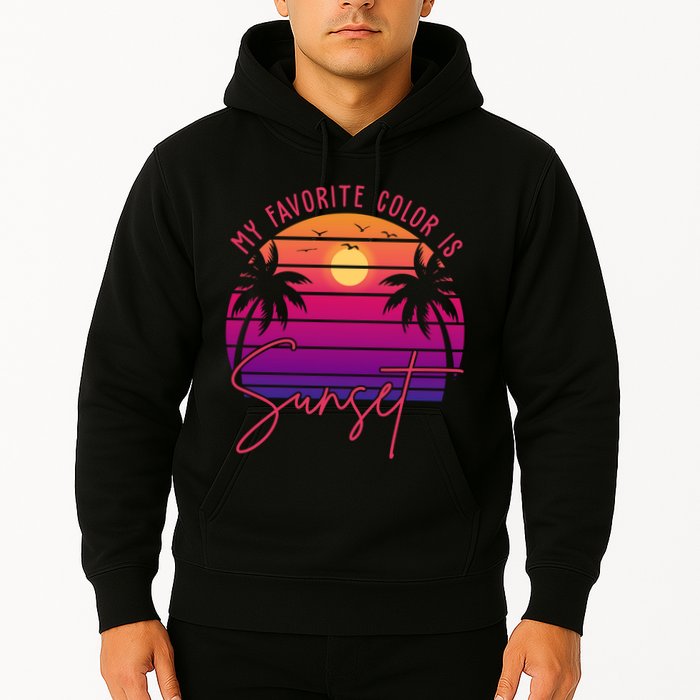 My Favorite Color Is Sunset Summer Retro Hoodie