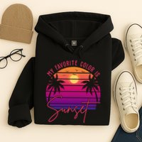 My Favorite Color Is Sunset Summer Retro Hoodie