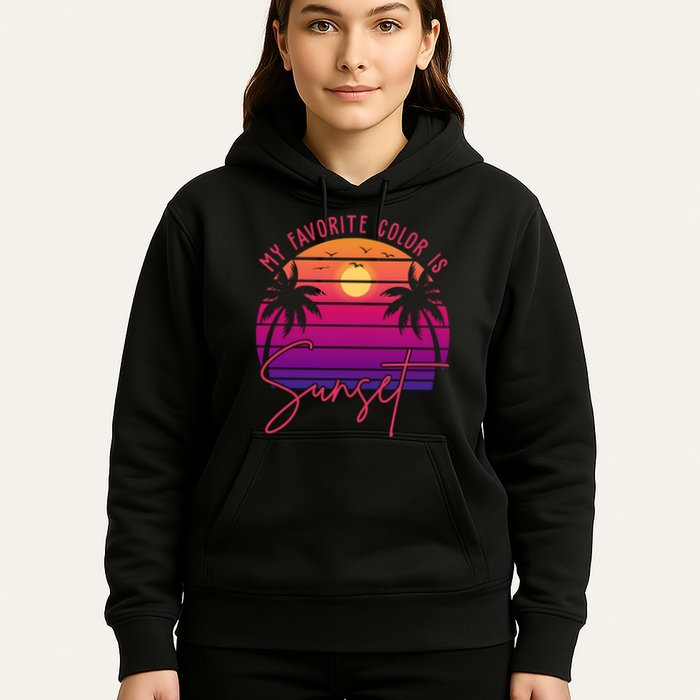 My Favorite Color Is Sunset Summer Retro Hoodie
