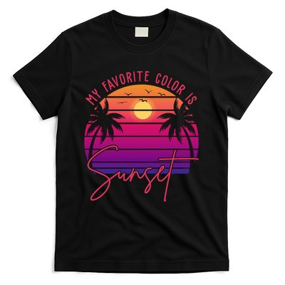 My Favorite Color Is Sunset Summer Retro T-Shirt