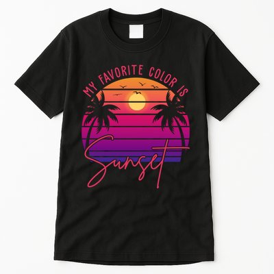 My Favorite Color Is Sunset Summer Retro Tall T-Shirt
