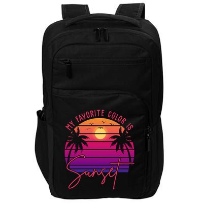 My Favorite Color Is Sunset Summer Retro Impact Tech Backpack