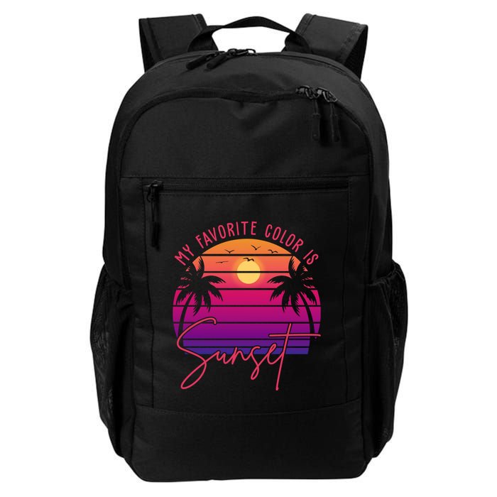 My Favorite Color Is Sunset Summer Retro Backpack
