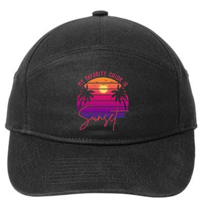 My Favorite Color Is Sunset Summer Retro 7-Panel Snapback Hat