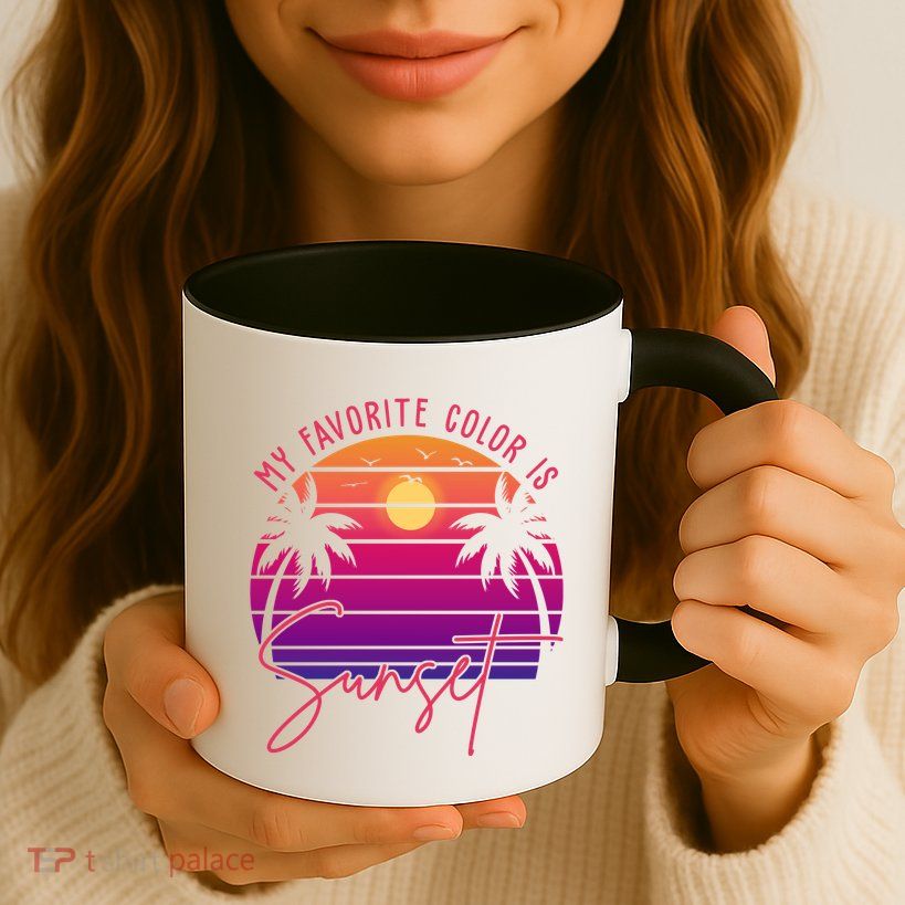 My Favorite Color Is Sunset Summer Retro Mug
