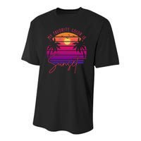 My Favorite Color Is Sunset Summer Retro Youth Performance Sprint T-Shirt