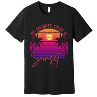 My Favorite Color Is Sunset Summer Retro Premium T-Shirt