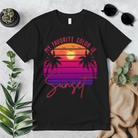 My Favorite Color Is Sunset Summer Retro Premium T-Shirt