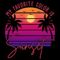My Favorite Color Is Sunset Summer Retro Premium T-Shirt