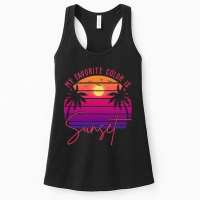 My Favorite Color Is Sunset Summer Retro Womens Tank Top