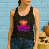My Favorite Color Is Sunset Summer Retro Womens Tank Top