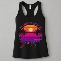 My Favorite Color Is Sunset Summer Retro Womens Tank Top