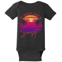 My Favorite Color Is Sunset Summer Retro Baby Bodysuit