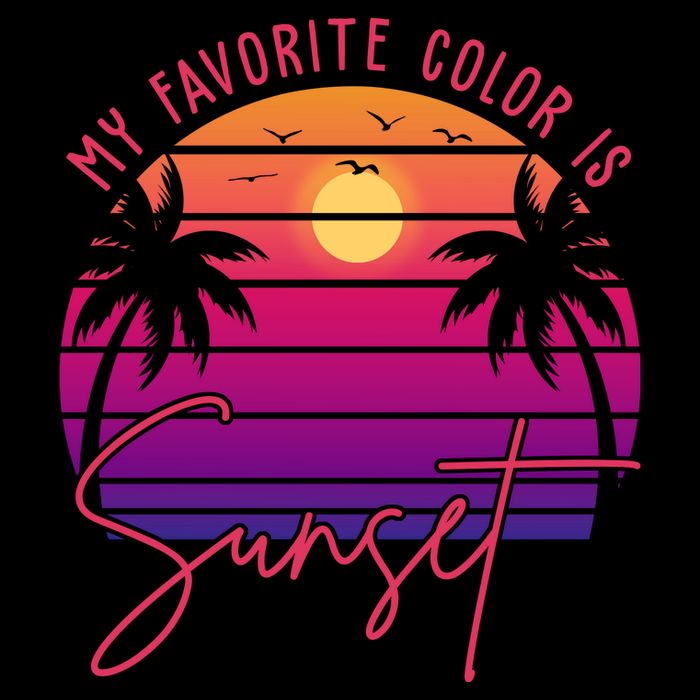 My Favorite Color Is Sunset Summer Retro Baby Bodysuit