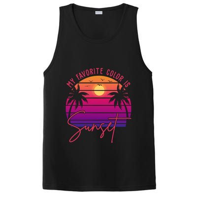 My Favorite Color Is Sunset Summer Retro PosiCharge Competitor Tank