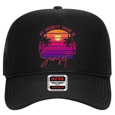 My Favorite Color Is Sunset Summer Retro Trucker Hat