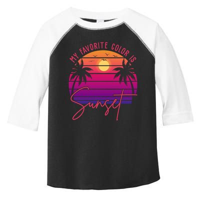 My Favorite Color Is Sunset Summer Retro Toddler Fine Jersey T-Shirt