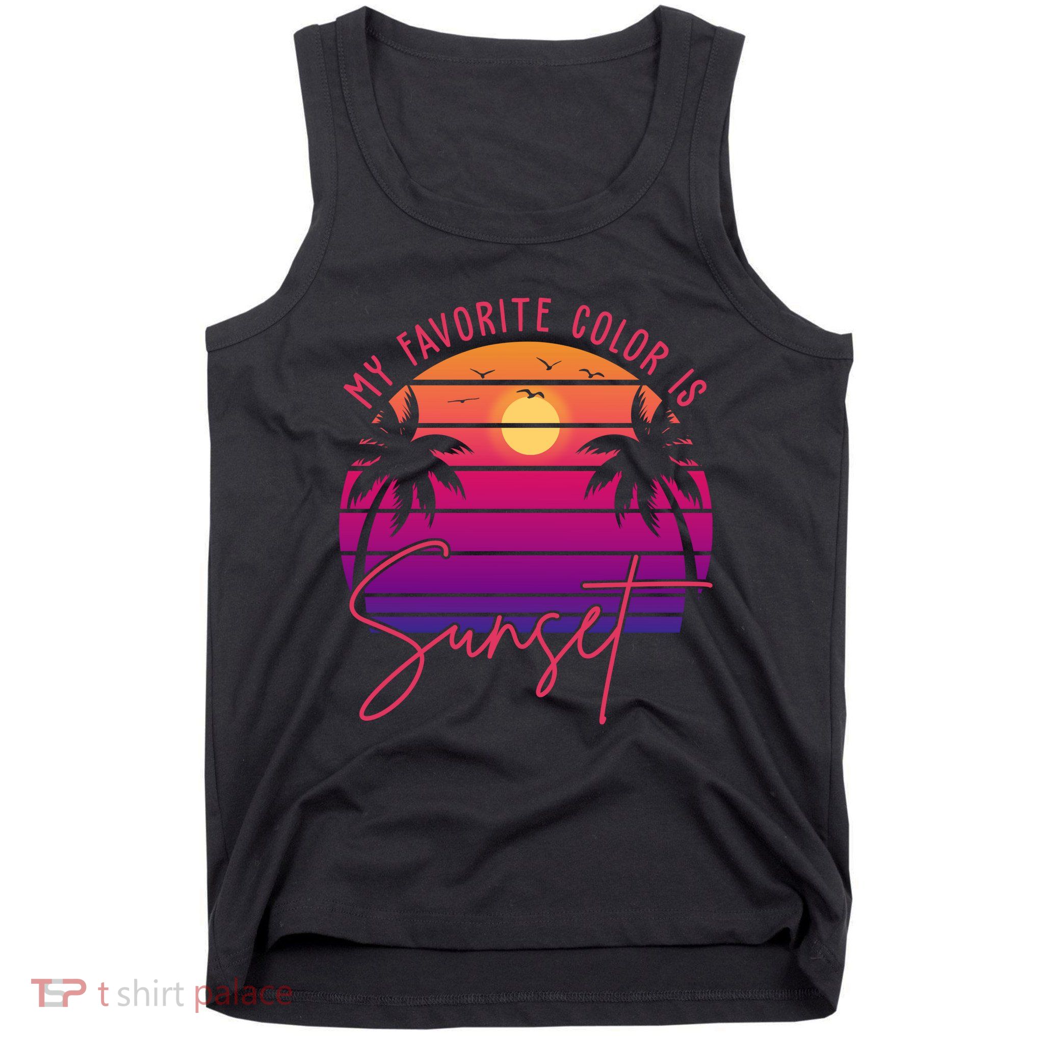 My Favorite Color Is Sunset Summer Retro Tank Top