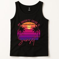 My Favorite Color Is Sunset Summer Retro Tank Top