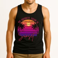 My Favorite Color Is Sunset Summer Retro Tank Top
