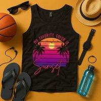 My Favorite Color Is Sunset Summer Retro Tank Top