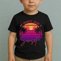 My Favorite Color Is Sunset Summer Retro Toddler T-Shirt