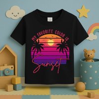 My Favorite Color Is Sunset Summer Retro Toddler T-Shirt