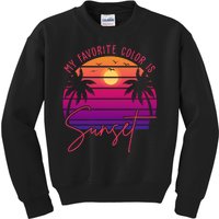 My Favorite Color Is Sunset Summer Retro Kids Sweatshirt