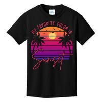 My Favorite Color Is Sunset Summer Retro Kids T-Shirt