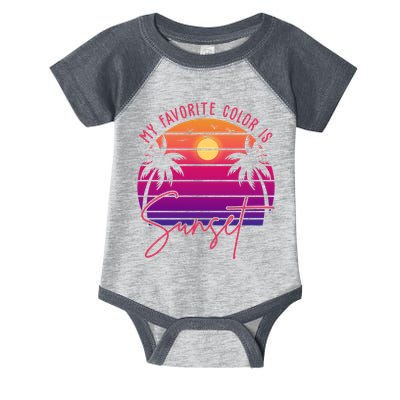 My Favorite Color Is Sunset Summer Retro Infant Baby Jersey Bodysuit