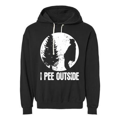 Mens Funny Camping Shirts For Men I Pee Outside Inappropriate TShirt Garment-Dyed Fleece Hoodie
