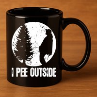 Mens Funny Camping Shirts For Men I Pee Outside Inappropriate TShirt 11oz C Handle Ceramic Mug