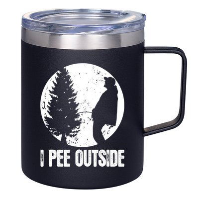 Mens Funny Camping Shirts For Men I Pee Outside Inappropriate TShirt 12oz Stainless Steel Coffee Mug