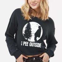 Mens Funny Camping Shirts For Men I Pee Outside Inappropriate TShirt Cropped Pullover Crew