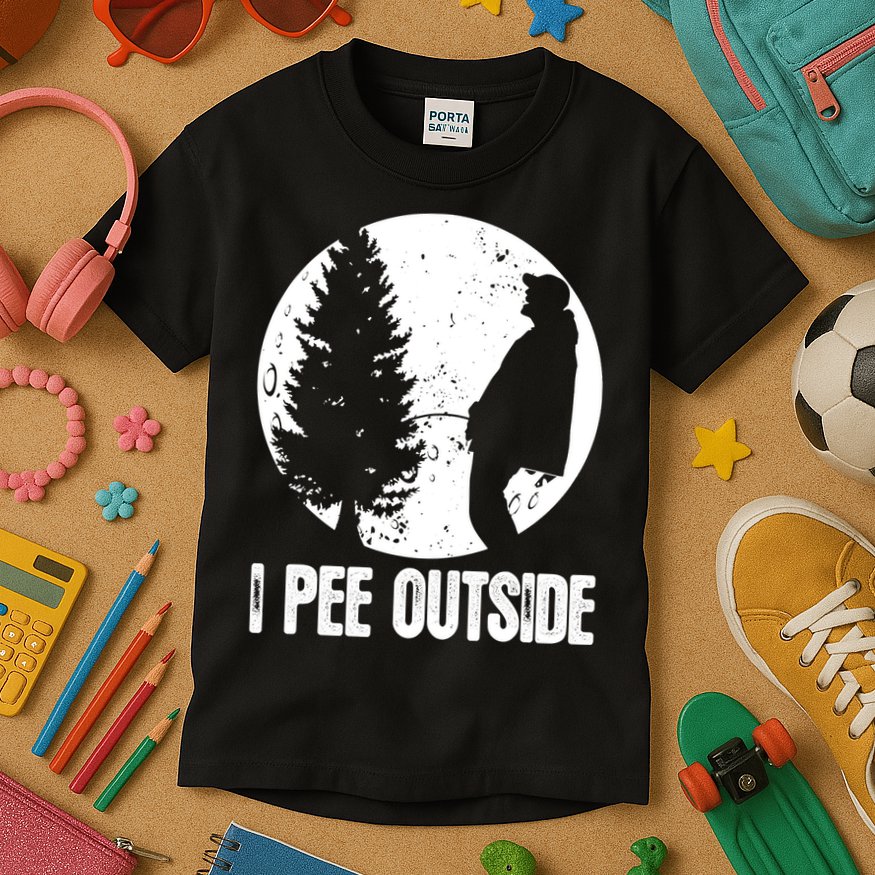 Mens Funny Camping Shirts For Men I Pee Outside Inappropriate TShirt Kids T-Shirt