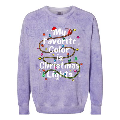 My Favorite Color Is Christmas Lights Merry And Bright Art Hoodie Colorblast Crewneck Sweatshirt