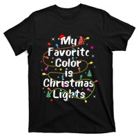 My Favorite Color Is Christmas Lights Merry And Bright Art Hoodie T-Shirt