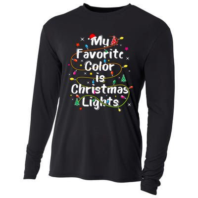 My Favorite Color Is Christmas Lights Merry And Bright Art Hoodie Cooling Performance Long Sleeve Crew