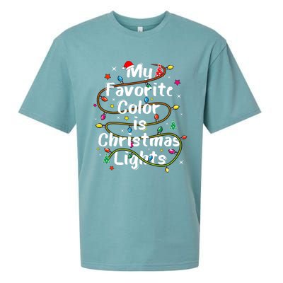 My Favorite Color Is Christmas Lights Merry And Bright Art Hoodie Sueded Cloud Jersey T-Shirt