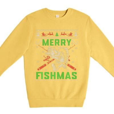 Merry Fishmas Christmas Sweater Fishers Premium Crewneck Sweatshirt