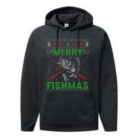 Merry Fishmas Christmas Sweater Fishers Performance Fleece Hoodie