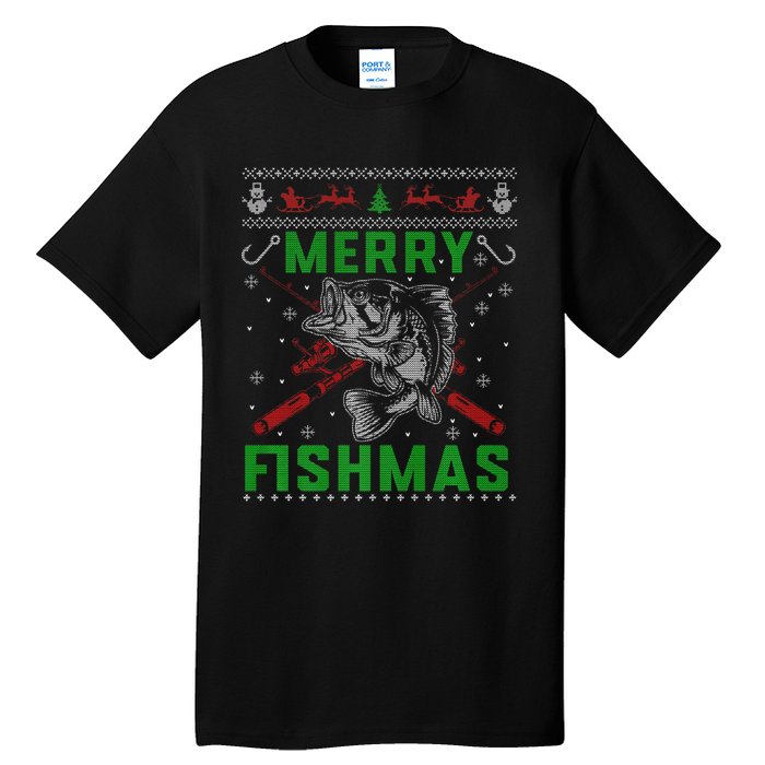 Merry Fishmas Christmas Sweater Fishers Tall T-Shirt