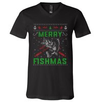 Merry Fishmas Christmas Sweater Fishers V-Neck T-Shirt