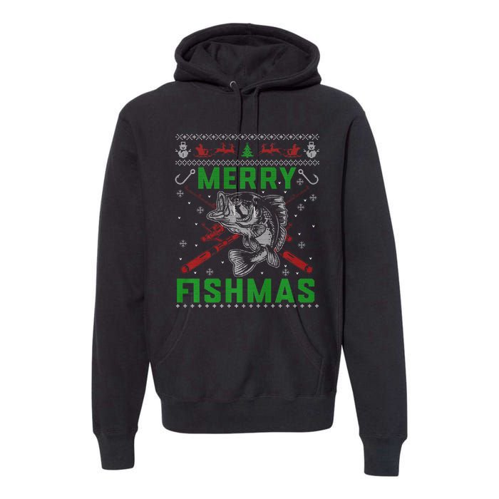 Merry Fishmas Christmas Sweater Fishers Premium Hoodie