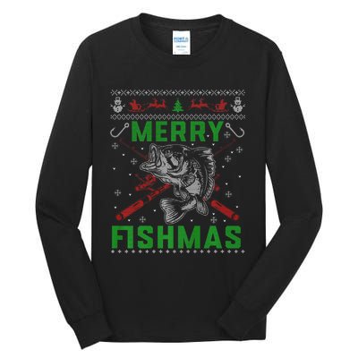 Merry Fishmas Christmas Sweater Fishers Tall Long Sleeve T-Shirt