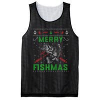 Merry Fishmas Christmas Sweater Fishers Mesh Reversible Basketball Jersey Tank