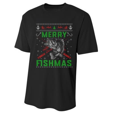 Merry Fishmas Christmas Sweater Fishers Performance Sprint T-Shirt